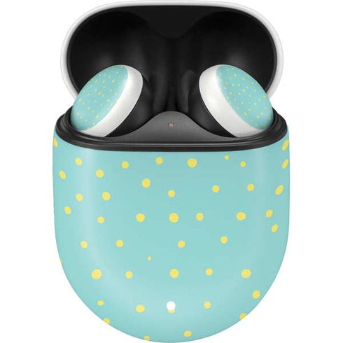 Teal and Yellow Polka Dots Google Pixel Buds Skin